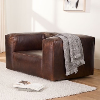 Cigar Rawhide Brown Swivel Chair