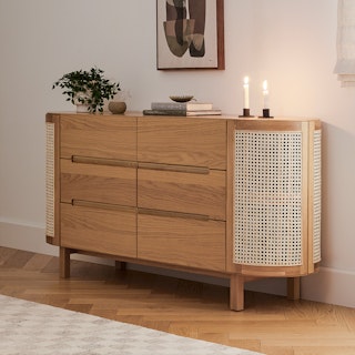 Candra Oak 6-Drawer Double Dresser