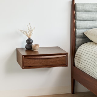 Lenia Walnut Floating Nightstand