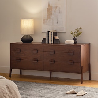 Vireo Walnut 6-Drawer Double Dresser