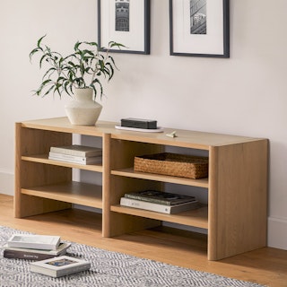 Torme White Oak Short Bookcase