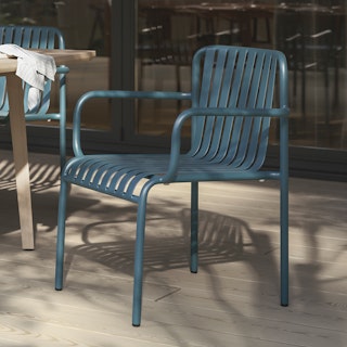 Sarek Peacock Blue Stackable Dining Armchair