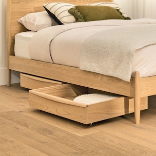 Lenia White Oak Underbed Storage Drawer Set