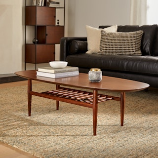 Lenia Walnut Oval Coffee Table