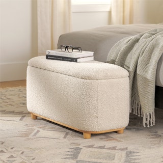 Maribo Ivory Bouclé 32" Storage Ottoman