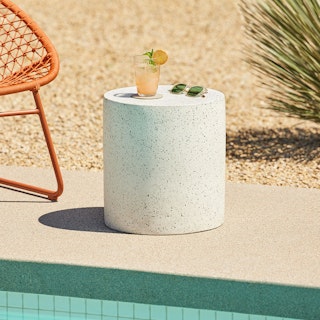 Solina White Terrazzo Stool