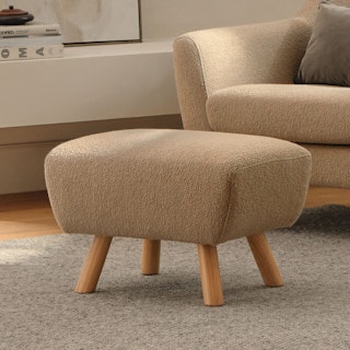 Gabriola Sandstone Wool Bouclé Ottoman