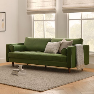 Sven 88" Tufted Velvet Sofa - Grass Green