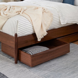 Lenia Walnut Underbed Storage Drawer Set