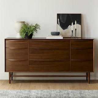 Lenia Walnut 9-Drawer Dresser