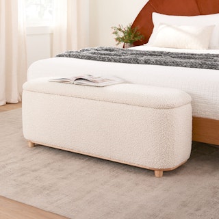 Maribo Ivory Bouclé 48" Storage Ottoman