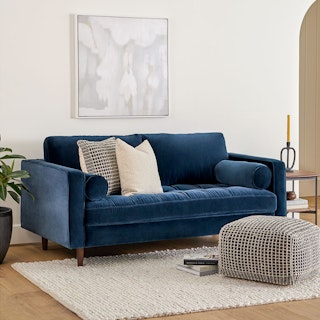 Sven 72" Tufted Velvet Loveseat - Cascadia Blue