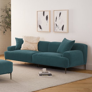 Abisko 91" Velvet Sofa - Plush Pacific Blue