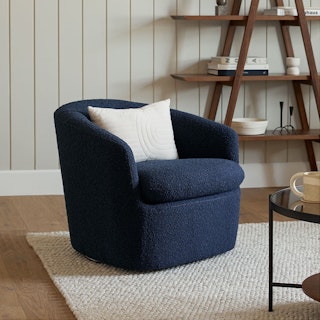 Turoy Catalina Blue Bouclé Swivel Chair