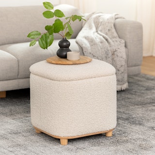 Maribo Ivory Bouclé 19" Storage Ottoman