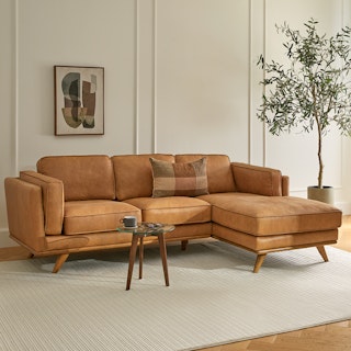 Timber 93" Leather Right Sectional - Charme Tan