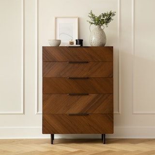 Nera Walnut 5-Drawer Chest