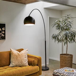 Crescent Black Floor Lamp