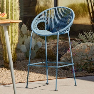 Kasiko Storm Blue Bar Stool