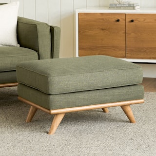 Timber Olio Green Ottoman