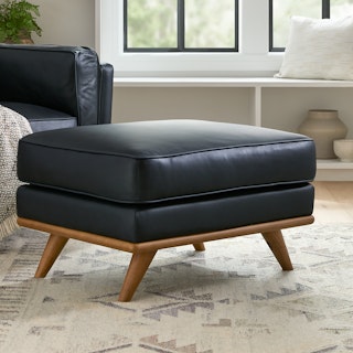 Timber Charme Black Ottoman