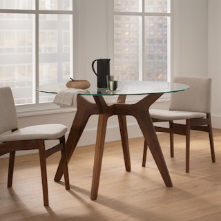 Emmer Walnut Round Dining Table