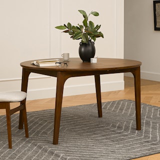 Plumas Walnut Dining Table for 6, Extendable