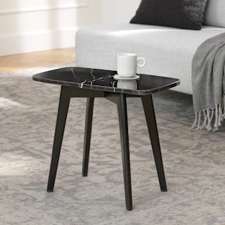 Vena Black Rectangular Side Table