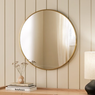 Mansfield Brass 32" Round Wall Mirror