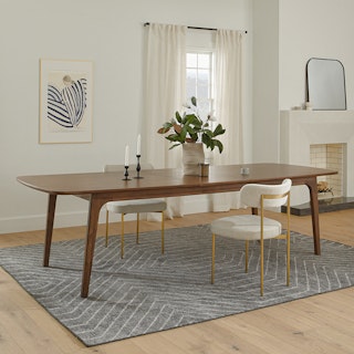 Plumas Walnut Dining Table for 10, Extendable