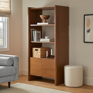 Torme Smoked Oak Tall Bookcase