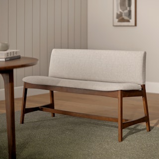 Nosh Chalk Gray Walnut Bench