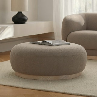 Pinni Sandstone Wool Bouclé Ottoman