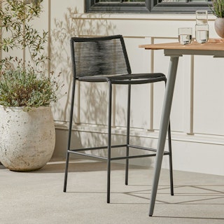 Zina Ember Black Bar Stool