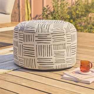 Olara Jacquard Gray Indoor/Outdoor Ottoman