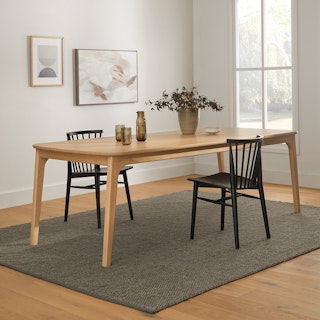 Plumas White Oak Dining Table for 10, Extendable