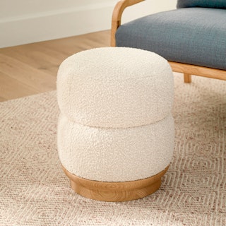 Pica Ivory Bouclé Ottoman