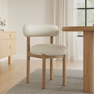 Munk Ivory Wool Bouclé White Oak Dining Chair