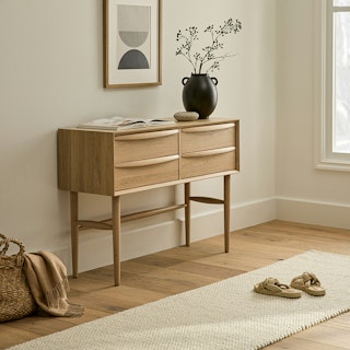 Lenia White Oak Console