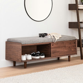 Nederin Pebble Gray Walnut Bench