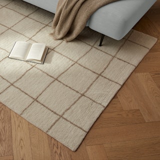 Ouma Wavy Taupe Washable Rug 5 x 8