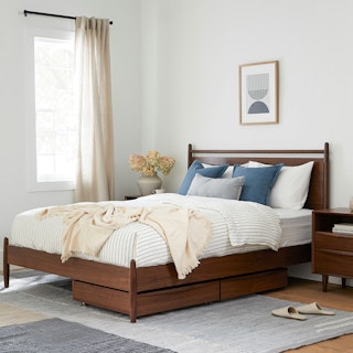 Lenia Panel Walnut Queen Bed