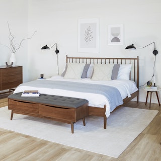 Lenia Walnut King Bed