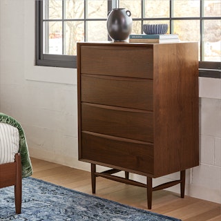 Lenia Walnut 4-Drawer Chest