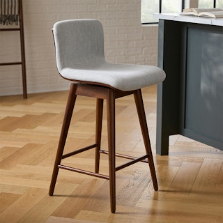 Sede Mist Gray Walnut Swivel Counter Stool