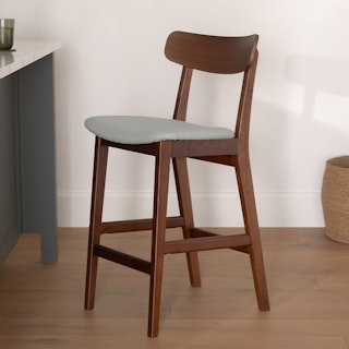 Ecole Welsh Gray Walnut Counter Stool