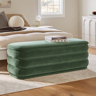 Rolph Plush Pacific Green Bench