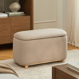 Maribo Sandstone Wool Bouclé 32" Storage Ottoman