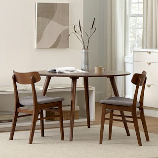 Seno Walnut 47" Round Dining Table