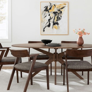 Conan Walnut Oval Dining Table